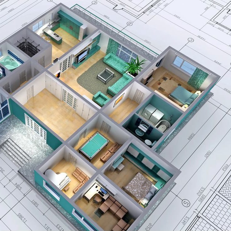 реализованный дизайн интерьера Однокомнатной квартиры в жилом комплексе 