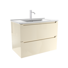 Тумба для ванной комнаты ЗОВ Дион, с раковиной, Беж глянец 90