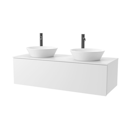 Тумба для ванной комнаты ЗОВ Кито, белая столешница, Белый мат 120