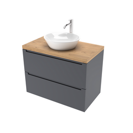Тумба для ванной комнаты ЗОВ Дион, столешница туя, Графит мат 90