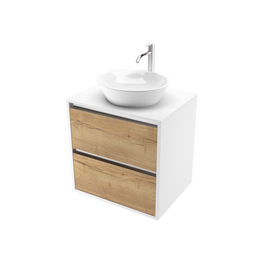 Тумба для ванной комнаты ЗОВ Парма, белая столешница, Белый/Галифакс 60