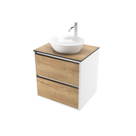 Тумба для ванной комнаты ЗОВ Парма, столешница галифакс, Белый/Галифакс 60