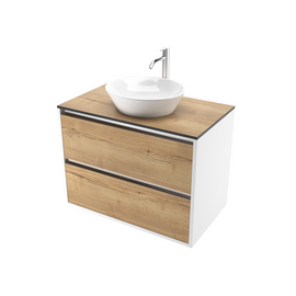 Тумба для ванной комнаты ЗОВ Парма, столешница галифакс, Белый/Галифакс 80