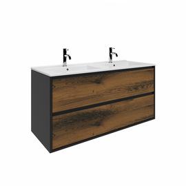 Тумба для ванной комнаты ЗОВ Парма, с раковиной, Антрацит/Аттик 120