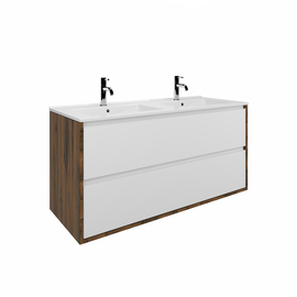 Тумба для ванной комнаты ЗОВ Парма, с раковиной, Аттик/Белый мат-A 120