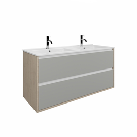 Тумба для ванной комнаты ЗОВ Парма, с раковиной, Сталь/Каштан 120