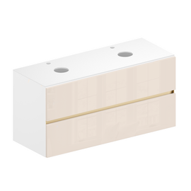 Тумба для ванной комнаты ЗОВ Лира, белая столешница, Тальк 120