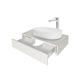 Тумба под раковину Токио, Древесина Белая 70 / столешница ЛДСП Древесина Белая с 2 вырезами [CLONE] [CLONE]