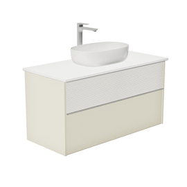 Тумба подвесная Позитано 1000 Массив-Т цвет 110 под столешницу/столешница компакт-плита Белая с 2 вырезами