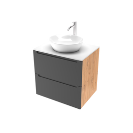 Тумба для ванной комнаты ЗОВ Дион, под раковину, Белый мат/Дуб 60 [CLONE] [CLONE] [CLONE] [CLONE]