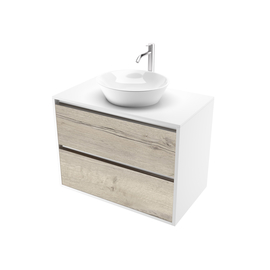 Тумба для ванной комнаты ЗОВ Парма, белая столешница ЛДСП, Белый/Белый Галифакс 60