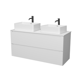 Тумба для ванной комнаты ЗОВ Дион, белая столешница, Белый мат 120