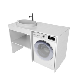 Тумба под раковину Токио, Древесина Белая 70 / столешница ЛДСП Древесина Белая с 2 вырезами [CLONE] [CLONE] [CLONE]