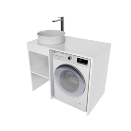 Тумба под раковину Токио, Древесина Белая 70 / столешница ЛДСП Древесина Белая с 2 вырезами [CLONE]