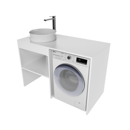 Тумба под раковину Токио, Древесина Белая 70 / столешница ЛДСП Древесина Белая с 2 вырезами [CLONE] [CLONE]