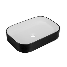 Раковина накладная Oliveeka 9690АВ-C-013 черный ободок