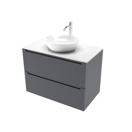 Тумба для ванной комнаты ЗОВ Дион, белая столешница ЛДСП, Графит мат 70