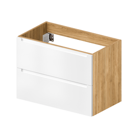Тумба для ванной комнаты ЗОВ Дион, под раковину, Белый глянец/Дуб 80