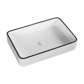 Раковина накладная Oliveeka 7060-008 черный ободок