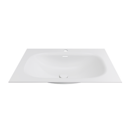 Раковина накладная алюминиевая M115W70 белый мат