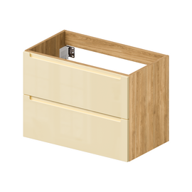 Тумба для ванной комнаты ЗОВ Дион, под раковину, Беж глянец/Дуб 100
