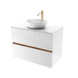 Тумба для ванной комнаты ЗОВ Лира, белая столешница, Белый глянец 60