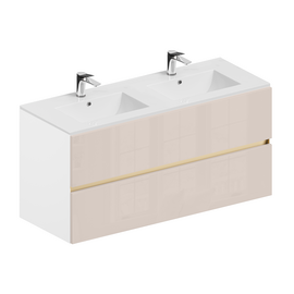 Тумба для ванной комнаты ЗОВ Лира, с раковиной, Тальк 120