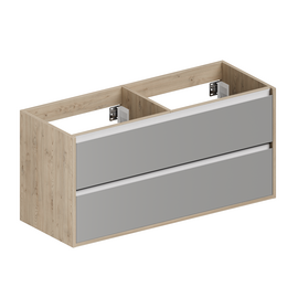 Тумба для ванной комнаты ЗОВ Парма, под раковину, Сталь/Каштан 120