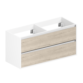 Тумба для ванной комнаты ЗОВ Парма, под раковину, Белый/Белый галифакс 120