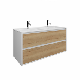 Тумба для ванной комнаты ЗОВ Парма, с раковиной, Белый/Галифакс 120