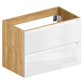 Тумба для ванной комнаты ЗОВ Эридан, под умывальник, Белый глянец/Дуб 100 