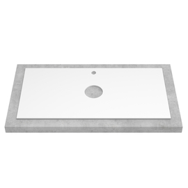 Деталь-крышки стола для мебели (ЛДСП) CLDSP18W695458C2 Белая 695*458 (2 выреза)