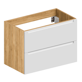 Тумба для ванной комнаты ЗОВ Эридан, под умывальник, Белый мат/Дуб 80