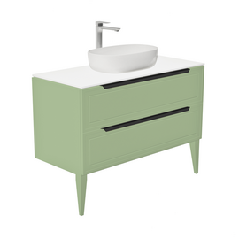 Тумба со столешницей Севилья 100, Фисташковый / Столешница компакт-плита, Белая