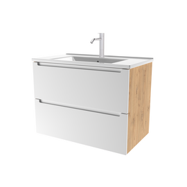 Тумба с раковиной Дион 80 Белый мат/Дуб