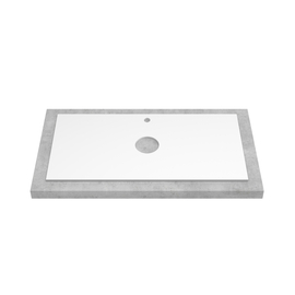 Столешница из влагостойкой фанеры 18 мм T595C2 Белая, 2 выреза, 595х458 мм