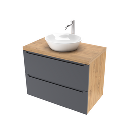 Тумба под раковину/столешницу Дион 80 Графит мат/Дуб