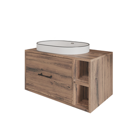 Тумба под раковину Дион-Анталья A100LOW1BC, Дуб Веллингтон 100 / столешница ЛДСП  Дуб Веллингтон (1 вырез BC)