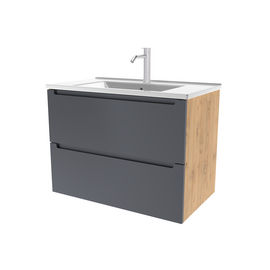 Тумба c раковиной Дион 80 Графит мат/Дуб