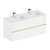 Тумба для ванной комнаты ЗОВ Лира, с раковиной, Белый глянец 120