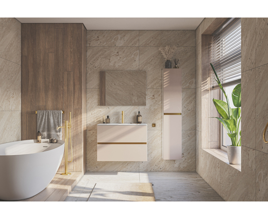 Шкаф-пенал для ванной комнаты ЗОВ Лира, Тальк 150 - Изображение 2 Шкаф-пенал для ванной комнаты ЗОВ Лира, Тальк 150 - Изображение 2