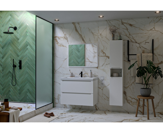 Шкаф-пенал для ванной комнаты ЗОВ Дион, Белый мат 150 - Изображение 3 Шкаф-пенал для ванной комнаты ЗОВ Дион, Белый мат 150 - Изображение 3