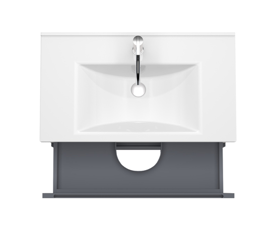 Тумба для ванной комнаты ЗОВ Дион, под раковину, Графит глянец/Дуб 60 - Изображение 2 Тумба для ванной комнаты ЗОВ Дион, под раковину, Графит глянец/Дуб 60 - Изображение 2