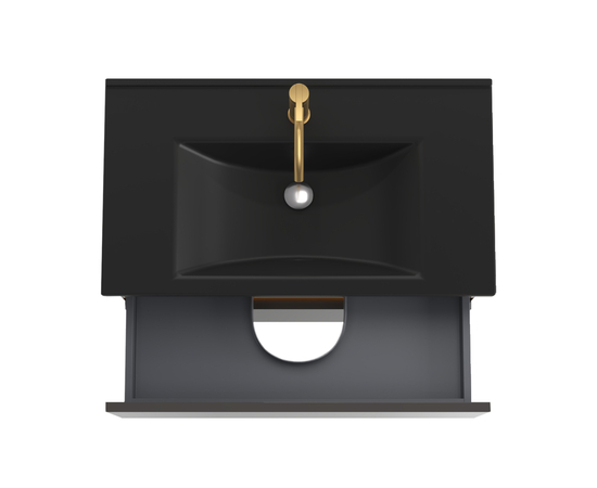 Тумба для ванной комнаты ЗОВ Лира, под раковину, Грифель глянец 60 - Изображение 2 Тумба для ванной комнаты ЗОВ Лира, под раковину, Грифель глянец 60 - Изображение 2