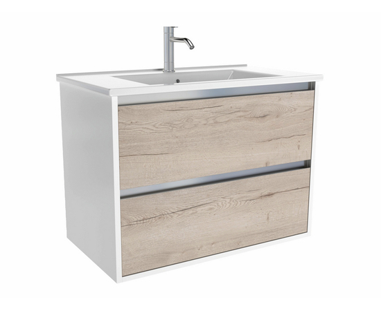 Тумба для ванной комнаты ЗОВ Парма, с раковиной, Белый/Белый галифакс 80 Тумба для ванной комнаты ЗОВ Парма, с раковиной, Белый/Белый галифакс 80