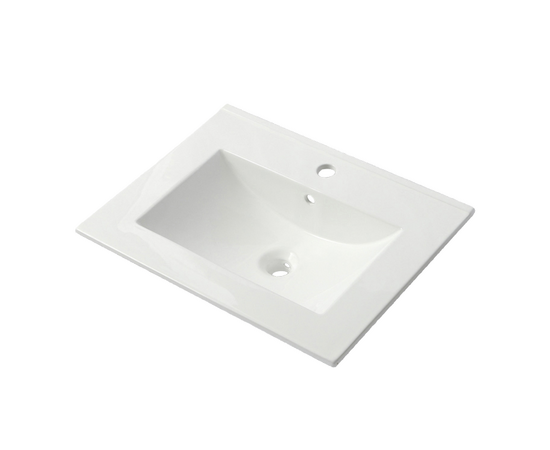 Тумба для ванной комнаты ЗОВ Дион, с раковиной, Беж глянец 60 - Изображение 2