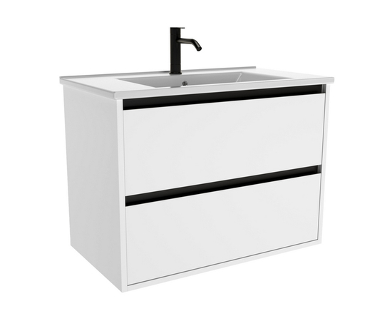 Тумба для ванной комнаты ЗОВ Парма, с раковиной, Белый мат 90