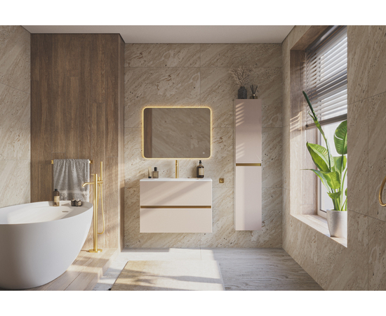 Тумба для ванной комнаты ЗОВ Лира, с раковиной, Тальк 80 - Изображение 3 Тумба для ванной комнаты ЗОВ Лира, с раковиной, Тальк 80 - Изображение 3