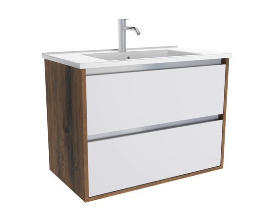 Тумба для ванной комнаты ЗОВ Парма, с раковиной, Аттик/Белый мат-A 80 Тумба для ванной комнаты ЗОВ Парма, с раковиной, Аттик/Белый мат-A 80