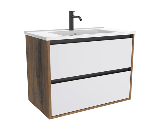 Тумба для ванной комнаты ЗОВ Парма, с раковиной, Аттик/Белый мат-B 60 Тумба для ванной комнаты ЗОВ Парма, с раковиной, Аттик/Белый мат-B 60